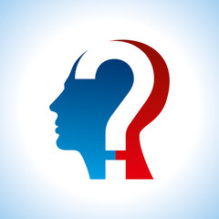 human head with question mark symbol