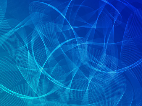 Abstract blue background with ribbons