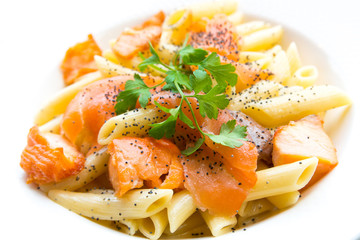 pasta and smoked salmon