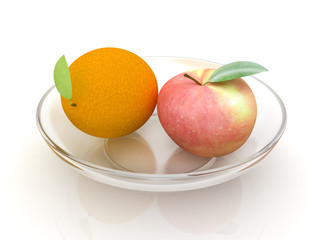 Citrus on a white