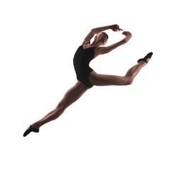 young modern ballet dancer jumping