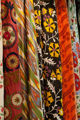 Turkish colourful fabrics from the silk and the cotton