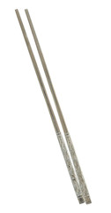 metal chopsticks isolated on white with clipping path