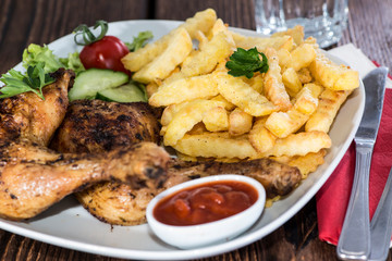 Chicken Legs with Chips