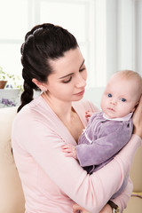 picture of happy mother with baby