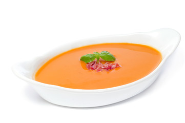 spanish salmorejo cordobes with serrano ham