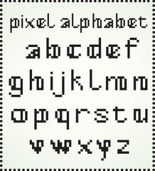 Pixelalfabet, kleine letters