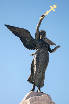 The Russalka Memorial against blue sky. Tallinn