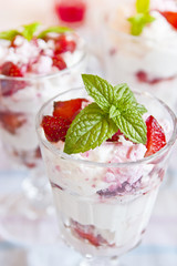 sweet dessert with strawberries