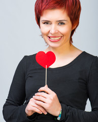 girl with paper heart