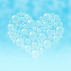 Soap bubbles heart