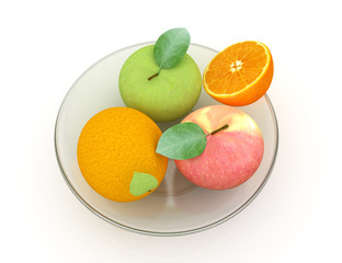 Citrus on a white