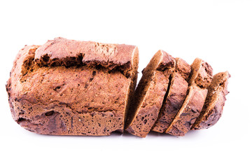 Fresh  sliced homemade whole grain brown bread with cereals