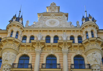 Fototapeta na wymiar Building in Art Nouveau style ,Riga, Latvia