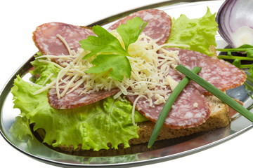 Sandwich with salami