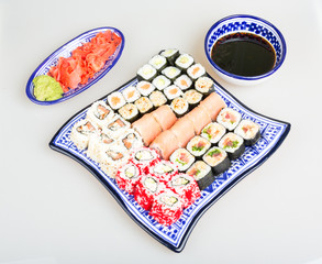 Sushi Set - Different Types of Maki Sushi and Nigiri Sushi