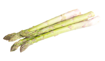 fresh asparagus spears isolated on white