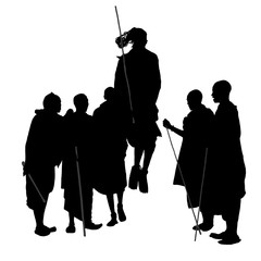 African Dancing People Silhouette