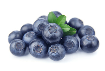 Blueberries with leaves