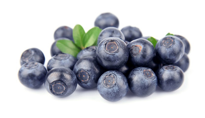 Blueberries with leaves
