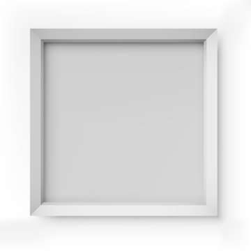 Blank white picture frame template