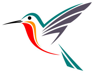 Stylized Ruby-throated hummingbird © Egret77