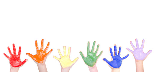 Painted hands for a border