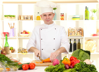Chef cooking in kitchen