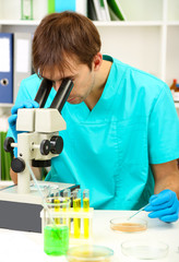 Assayer during research on room background