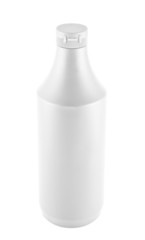 Mayonnaise souce platic bottle over white background