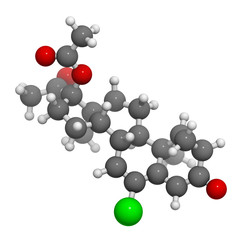 Cyproterone acetate (CPA) oral anticonceptive drug, molecular mo
