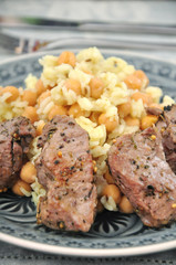 Kichererbsen Reis mit Lammfleisch