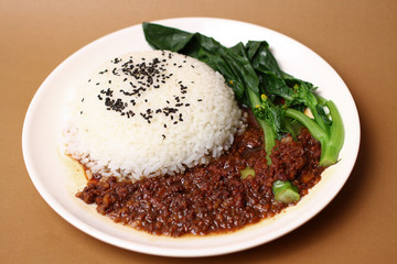 Rice with stewed pork