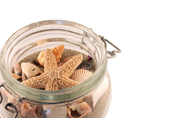 Glass Jar of Summer Beach Vacation Memories