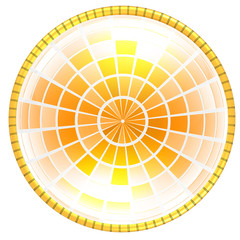 Yellow 3d globe icon with highlights