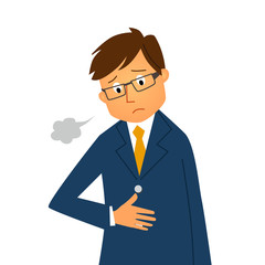 胃痛の男性