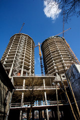 Two buildings that have not finished yet