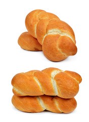 Wheat buns isolated on white