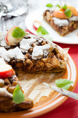large pie shortcrust pastry and apples