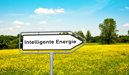 Intelligente Energie Wegweiserschild