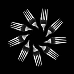 Kaleidoscopic pattern of isolated fork