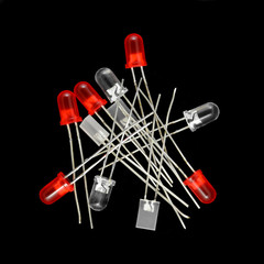 LEDs  Close up of light emitting diodes 5mm, bac
