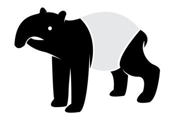 Vector image of an tapir on white background