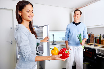 healthy fridge couple