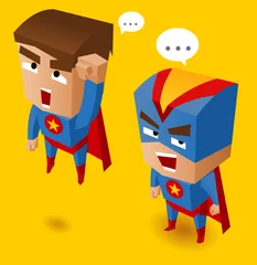 Photo sur Plexiglas Super héros Deux super-héros bleus