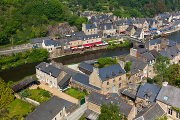 Fototapeta premium Dinan, Brittany, France - Ancient town on the river