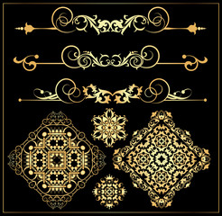 Vector set. Victorian Scrolls. Decorative elements