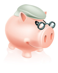 Pension savings piggy bank
