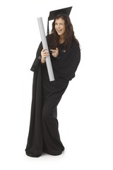 Happy female graduate with diploma