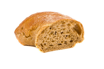 fresh bread slice isolated on white